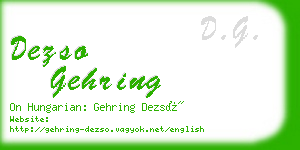 dezso gehring business card